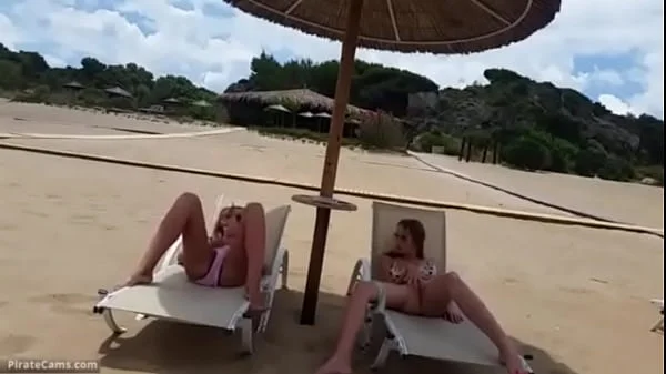 Two Girls have a Fun Time at the Beach