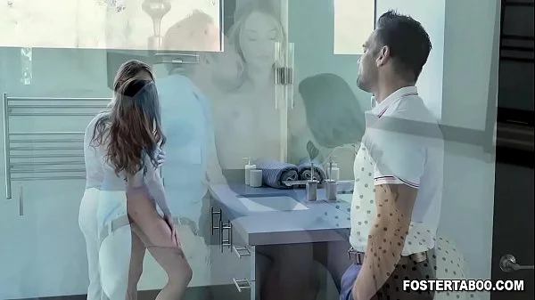 Foster teen stepdaugther Charlotte Sins discovered that her foster stepparents always wants an intimate bonding so they let her joins them in a stepfamily 3some.