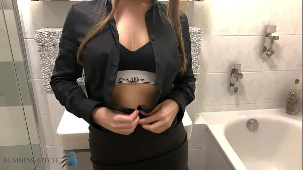 assistant undress herself after work and takes a sexy shower with pussy cleaning, Business Bitch