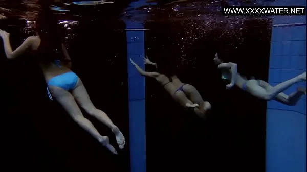 Three hot bitches naked in the pool