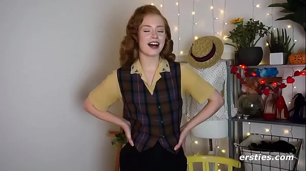 Sweet English Redhead Gets Off In Red Nightie