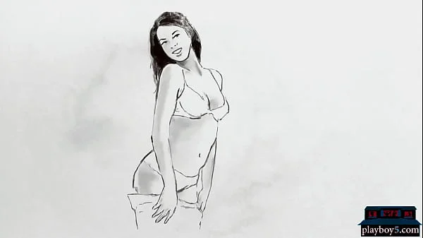 Gorgeous brunette MILF with natural boobs solo striptease