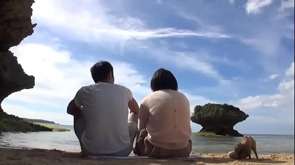 Japanese Teen with Awesome Tits Give Blowjob on the Beach