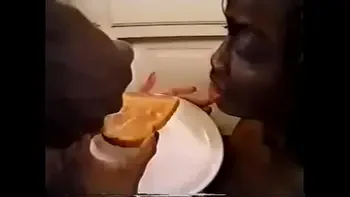 cum on food - interracial toast cum