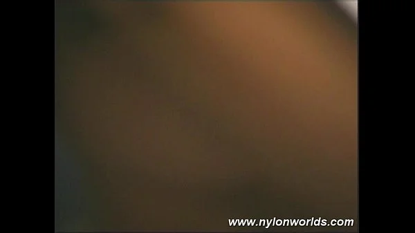 Sexy babe in nylons squizing