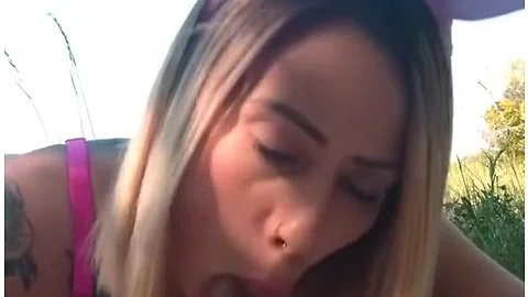 Little Bunny Sucks And Gets Her Ass In The Meadow For Easter