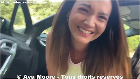 Ava Moore - French Slut Fingers Herself And Squirts All Over The Road - Porn Vlog
