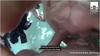 German Milf Julia Pink: Two Cumshots In Public: Two Fuckers Share A Blonde Milf! Stevenshamedating