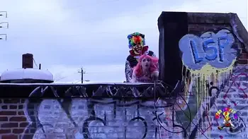 Fucking this gothic chick on the roof
