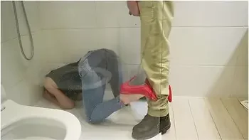 Pee On My Ass In Jenas And Red High Heels