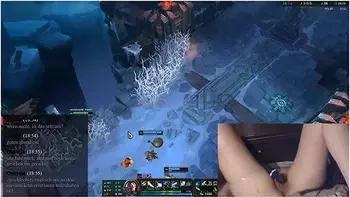 Girl Plays League Of Legends With Vibrator Slowly Massaging Her Clit With Gamer Girl