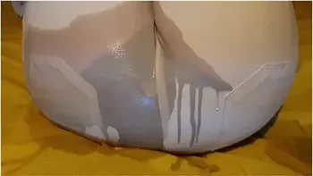 Bedwetting In Pee Stained White Jeans. Feeling Lazy And Wet The Bed Again ;p