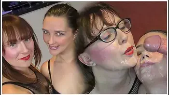 Eager Cock Sucking And Deepthroating Brunette Duo