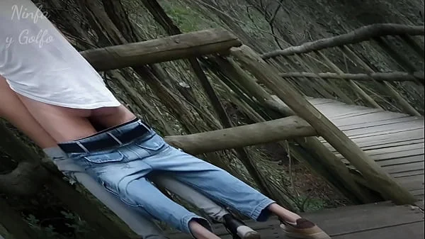 Fucking a brunette with big tits in a natural park with the risk of getting caught - www.ninfaygolfo.com