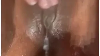 Playing W/ Rubbing With My Pierced Wet Clit Super Horny Ebony And Squirting!