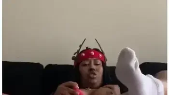 Santas Slutty Reindeer Squirts On The Couch