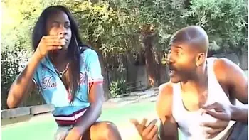 Ebony Takes Big In Her Tight Pussy