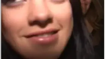 Cute Blonde And Black Chick With Straw Berry