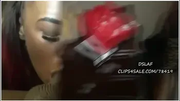 Ebony Trashy Bitch Gagging On Bbc