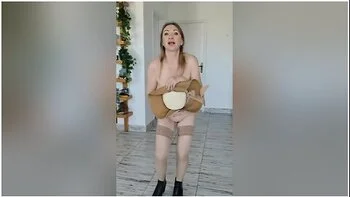 Hot Busty Milf Mariaold Stripping And Riding Dildo In Cowgirl And Another Positions