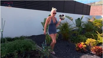 Milf Fucks Gardener With Cucumber, Pissing, And Gets Anal Creampie With Gaia On Top