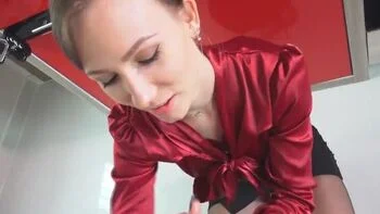 Office Brunette Angel The Dreamgirl Amazing Handjob Tease with Cumshot