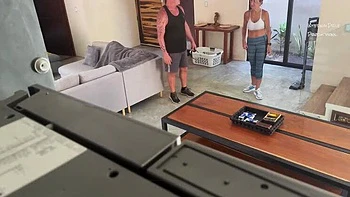 Nanny Cam Catches Hot Babysitter Giving Blowjob in Kitchen - Real Amateur Caught Naked