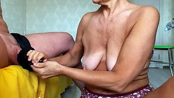 TaniaMilf Dominant Handjob Cumshot in Spandex - Big Cock Milking & Creampie