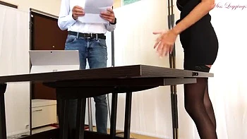 Italian MILF Blowjob Role Play - Fucking For Loan In Glasses