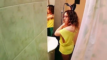 Stepmom LadyRoma Gives Handjob in Bathroom - Taboo Family Sex