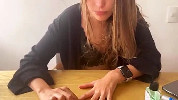 Blonde Latina Amateur Paints Nails and Gets So Wet She Fingers Her Pussy to Orgasm
