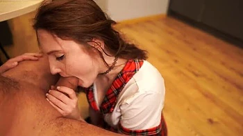 Italian Step Daughter Drains Dad's Balls Before Work - HD Nude Video in Spanish