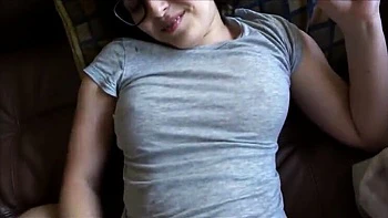 Leana Lovings Perfect Brunette Girlfriend POV - Big Tits Teen Cowgirl Creampie