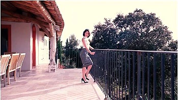 Strip Tease On The Balcony For All To See