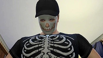 Car Toon In Spooky Sims Trailer - Hunk Fucks Stepbrother - 18 Year Old Twink - Cock Sucking - Halloween Sims