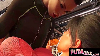 Futa3dx - Big Tittied Gets Fucked Hard By Futas Big Cock With Brunette Babe