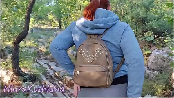 OUTDOOR SEX. Hard Fucking Redhead Horny Curvy in the Park