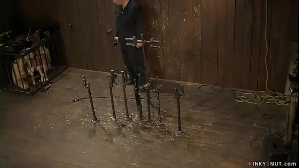 Lesbians fisting on device bondage