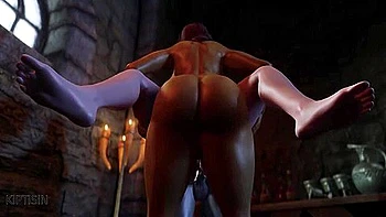 Two Futanari Elfs Fuck Juicy Redhead Warrior Babe 2