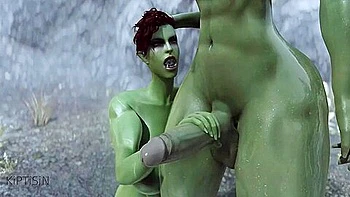 Two Futanari Orc Step sisters Fuck Each Other With Their Big Cocks 1