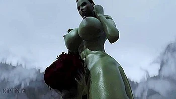 Two Muscular Curvy Orc Step sisters And Their Sex In The Rain 1