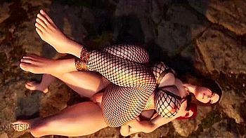 Curvy Milf Dominates Cute Redhead Futanari Babe 2