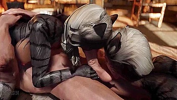 Two Catgirl Fake twin Step sisters Fucked By A Mighty Dragonborn 1