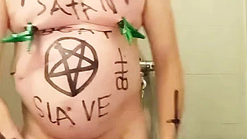 Satan slave gets extreme piss enema treatment