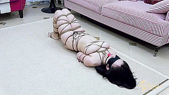 Sadi tied, gagged & blindfolded topless