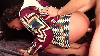 Passionate Fucked Between Colombian Couple While She Sucks A Dildo