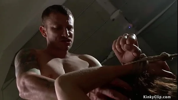 Bound busty officer anal fucked