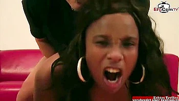 Black German Slut In Fishnet Outfit At