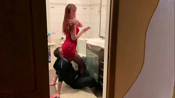 Mistress Sofi in Red Dress Use Chair Slave - Ignore Facesitting Femdom (Preview)