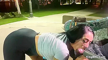 Outdoor Night Blowjob - Yvonne Carlo & Louie Smalls